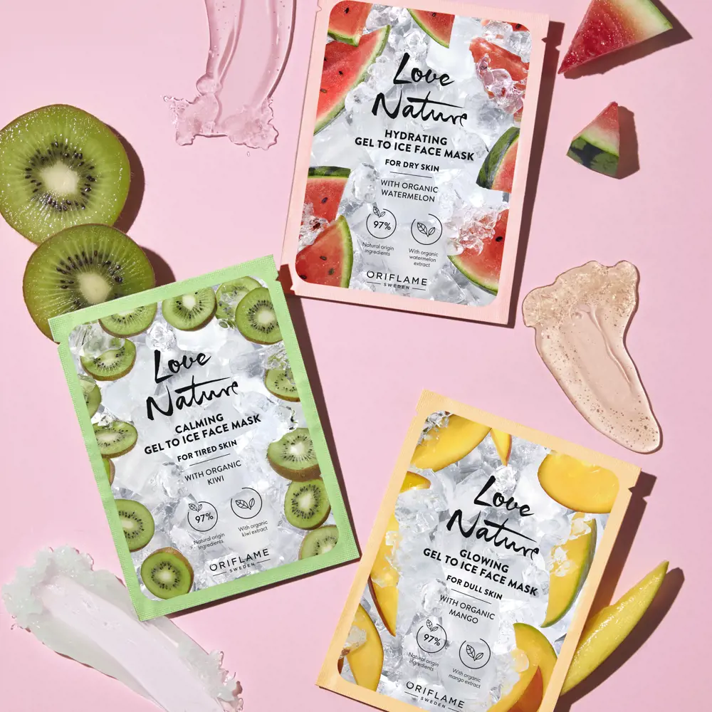 Calming Gel to Ice Face Mask with Organic Kiwi